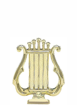 MUSIC LYRE PLAQUE TRIM GOLD 100mmX80mm