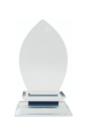 GLASS TROPHY 150mm CLEAR & BLACK (NETT)