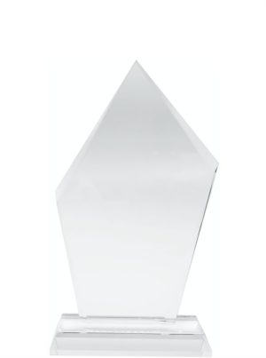 GLASS TROPHY 150mm CLEAR (NETT)